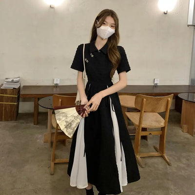 Midi Dresses Women Bandage Design Elegant Temperament Korean Style Lady A-line Trendy Casual Daily Summer Simple New Vestidos