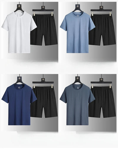 Men's Casual Sets Male Fashion Shorts and Shirts Shirts Shorts 2025 Summer New Styles Fashion Sportswear Men Full Size M-5XL New