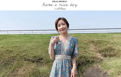 Midi Flower Women's Dress Floral Female Dresses 2024 Clothing New in Features Cotton Chic and Elegant Pretty Cheap Casual Loose