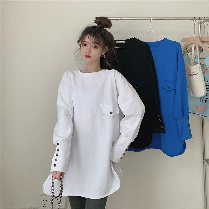 Cotton White Tshirts 2024 Clothes Plain Blue Female Tops Women's T Shirts Loose Funny Spring and Autumn Sale Elegant Youth Tees