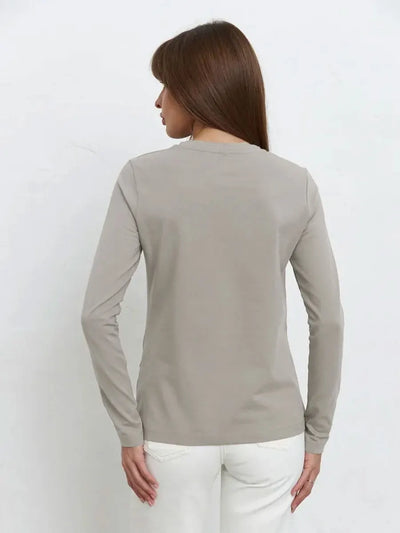 Wolfeel Women's Spring Autumn 100% Cotton T-shirt Bottoming Basic Solid Lady Long Sleeve Loose Tops Shirts Oversized T Shirt