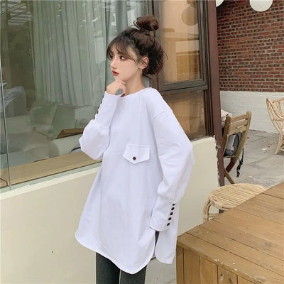 Cotton White Tshirts 2024 Clothes Plain Blue Female Tops Women's T Shirts Loose Funny Spring and Autumn Sale Elegant Youth Tees