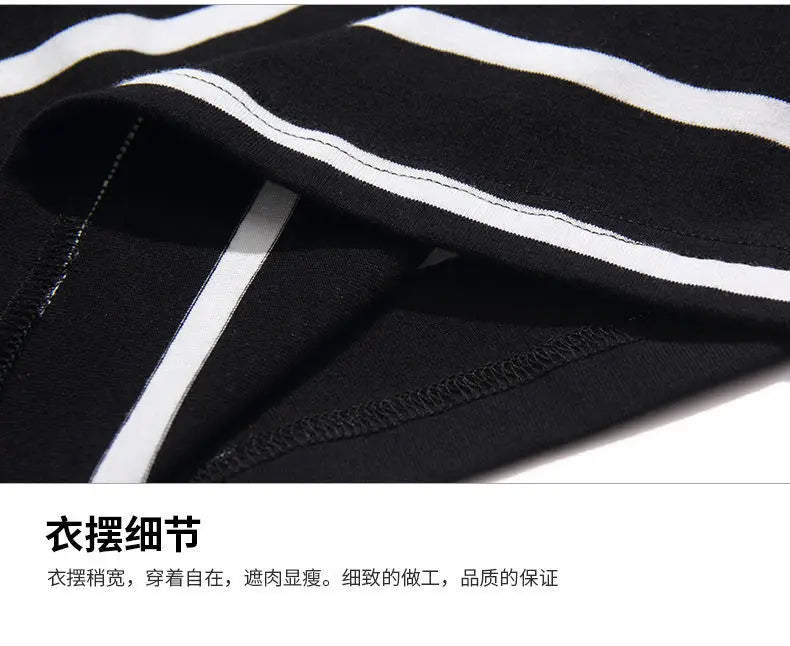Women's V-Neck Casual All-match Midi Striped Tops Fashion Elegant Long Sleeve Pullovers T-shirt Female Clothing Spring Autumn