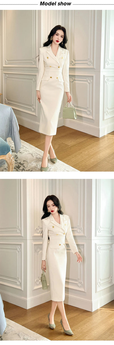 Fashion Ladies Business Formal Occasion Pencil Dresses Women Clothing Elegant Commute Black Slim Dress Mujer Robe Femme Vestidos