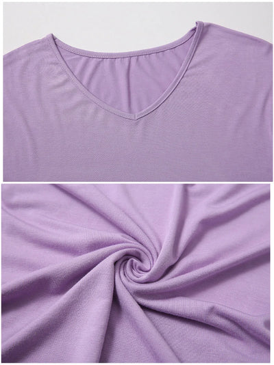 Plus Size T Shirts  For Women Roll Up Short SleeveCrew Neck Tops Loose Causal Short Sleeve Crew Neck Tee 2X 3X 4X US26