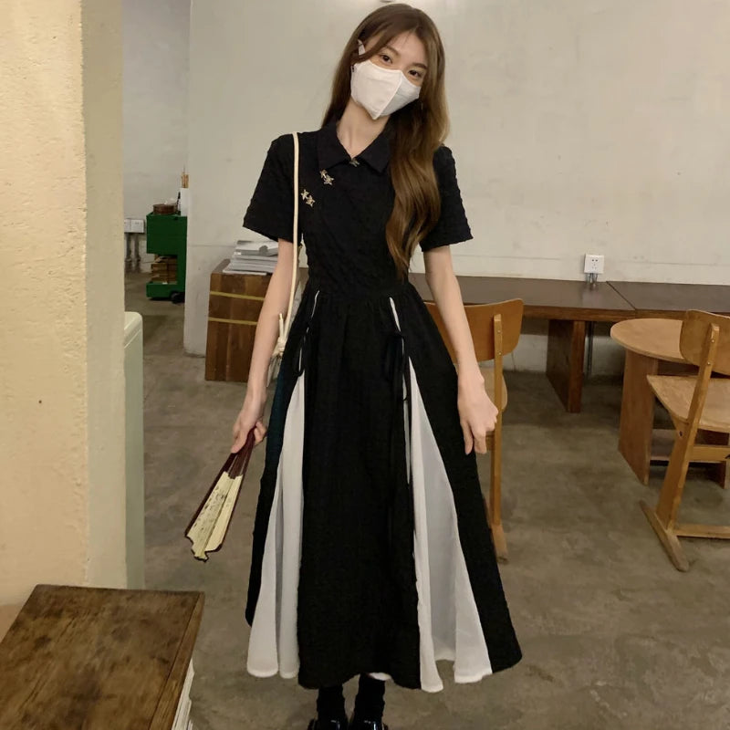 Midi Dresses Women Bandage Design Elegant Temperament Korean Style Lady A-line Trendy Casual Daily Summer Simple New Vestidos