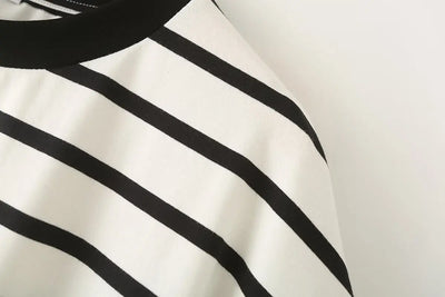 Striped Women's Fashion T-shirts O-neck Short Sleeve Tee Tshirts Blouse Top Cotton Tops for Summer 2024 Harajuku Tshirt
