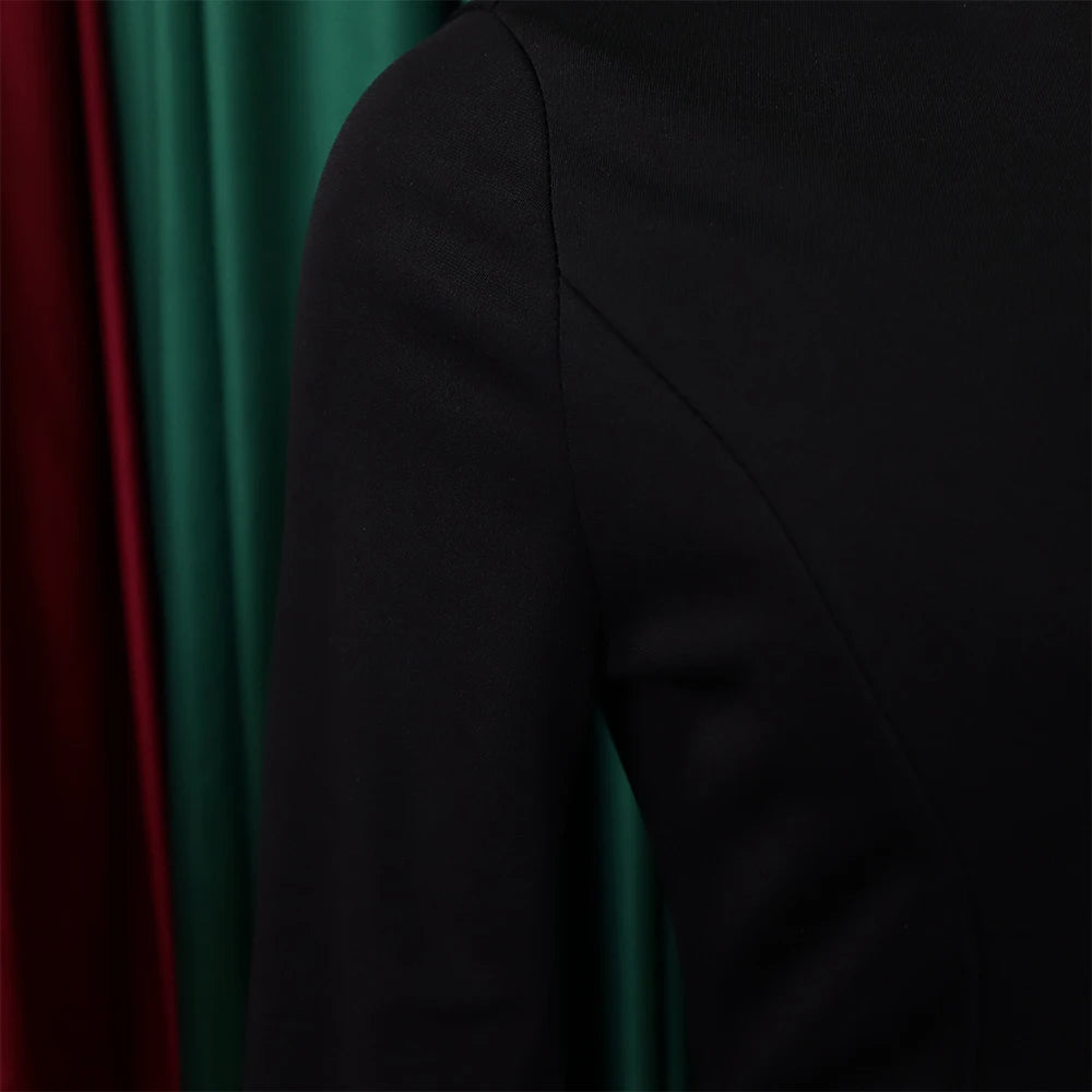 Elegant Office Dress for Women Professional Skew Collar Full Sleeve Sheath Package Hips Mid Calf Formal Business Work Wear Dress