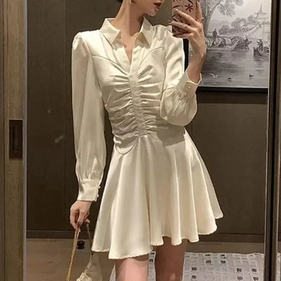 Midi Dresses for Women New In Woman Long Sleeve Dress High Quality Elegant Party Korean Style Sensual Sexy Trendy Features Hot G