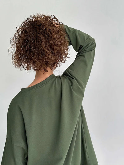 Wolfeel Women Summer 100% Cotton T-shirt Bottoming Spring Basic Fashionable Solid Lady Long Sleeve Loose Tops Shirts