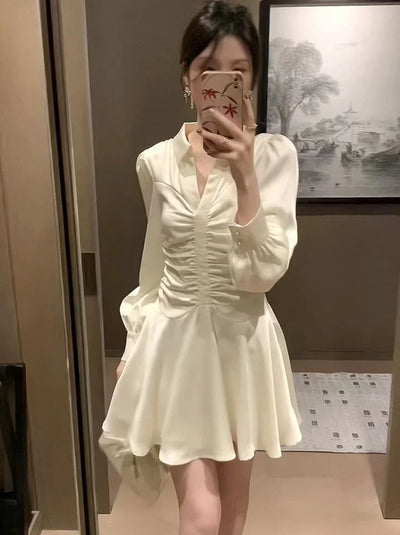 Midi Dresses for Women New In Woman Long Sleeve Dress High Quality Elegant Party Korean Style Sensual Sexy Trendy Features Hot G