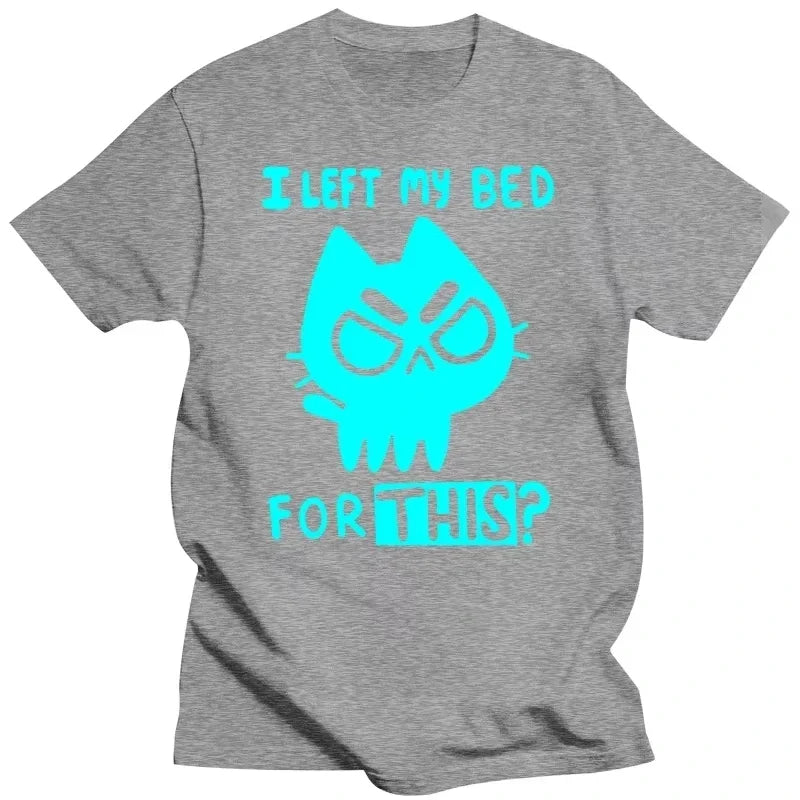 Brand Men T-shirt Funny Cat Print Men Tshirts Casual O-neck Men Shirts Streetwear Luminous Men Oversized T-shirt Male Tees Tops