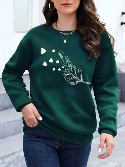 Loose Sweatshirt Casual Long Sleeve Women Autumn and winter  Comfortable Pullover Crewneck Loose Female Clothes