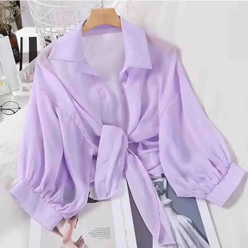 2024 Casual Woman Tops Sun Protection Clothes New Summer Button Up Women Thin Blouse Female Loose Half Sleeve Women's Shirt 9494